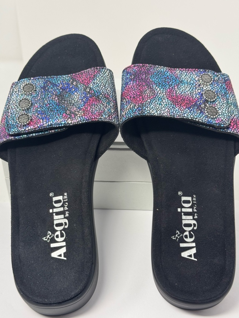 NEW Alegria Lilie Copacetic Leather Slides  Size 37 US  6.5-7 Sandal ••Brand New